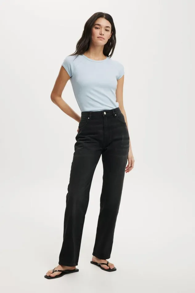 Essential Rib Raglan Cap Sleeve Top Shoreline Women Cotton On Tops