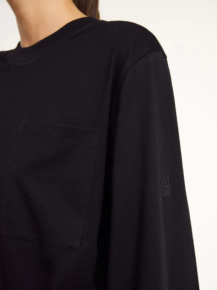 Fayeh Oversized Longsleeve Black Women By Malene Birger Tops and Blouses