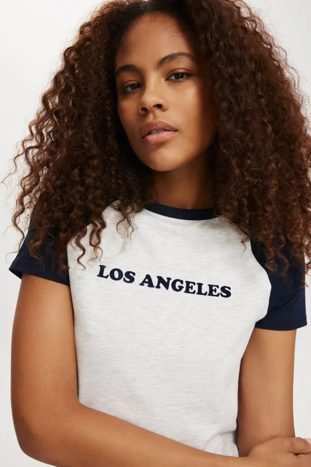 Fitted Graphic Lcn Raglan Longline Tee Los Angeles Winter Night Light Grey Marle Women Cotton On Tops Fitted Graphic Lcn Raglan Longline Tee Los Angeles Winter Night Light Grey Marle Women Cotton On Tops