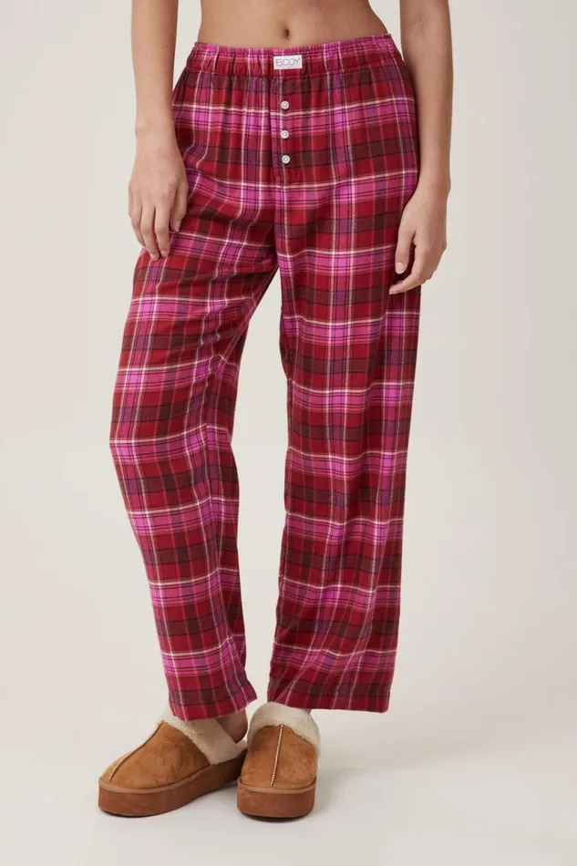 Flannel Boyfriend Boxer Pant Silvie Check Pink Women Cotton On Pajamas