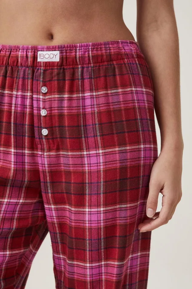 Flannel Boyfriend Boxer Pant Silvie Check Pink Women Cotton On Pajamas