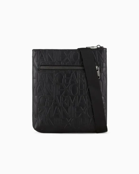 Flat Shoulder Strap In Recycled Material Black Men Armani Crossbody Bags