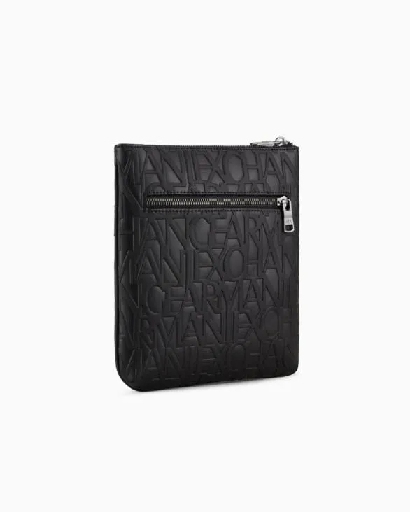 Flat Shoulder Strap In Recycled Material Black Men Armani Crossbody Bags