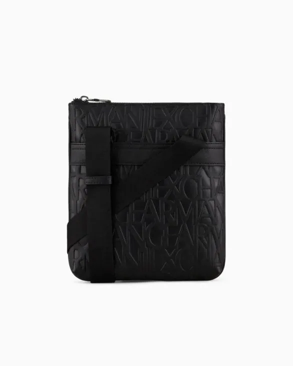 Flat Shoulder Strap In Recycled Material Black Men Armani Crossbody Bags