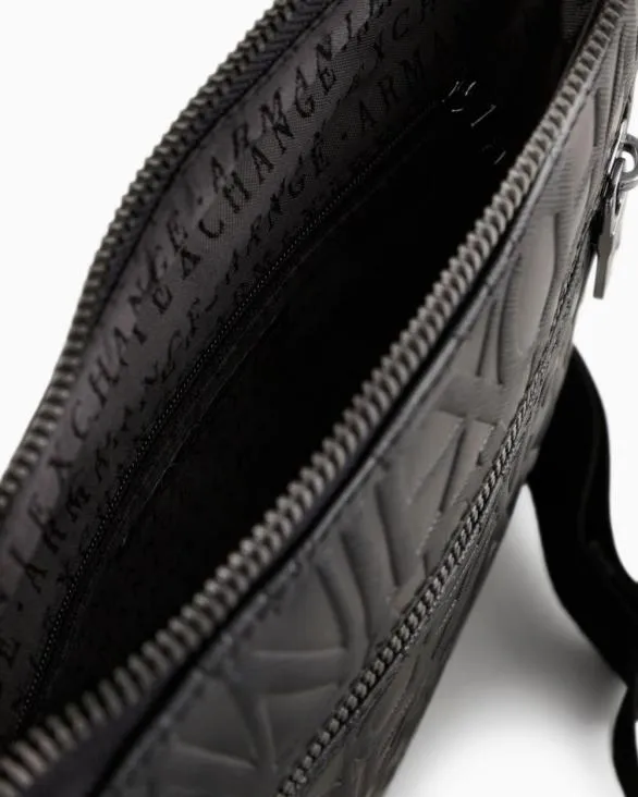 Flat Shoulder Strap In Recycled Material Black Men Armani Crossbody Bags