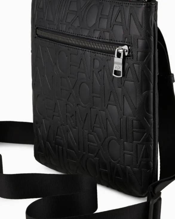 Flat Shoulder Strap In Recycled Material Black Men Armani Crossbody Bags