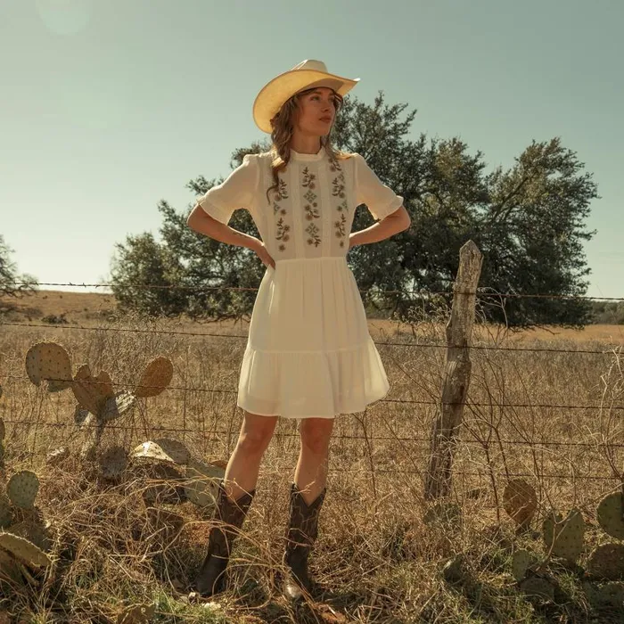 Flat Weave Dress White Women Stetson Mini