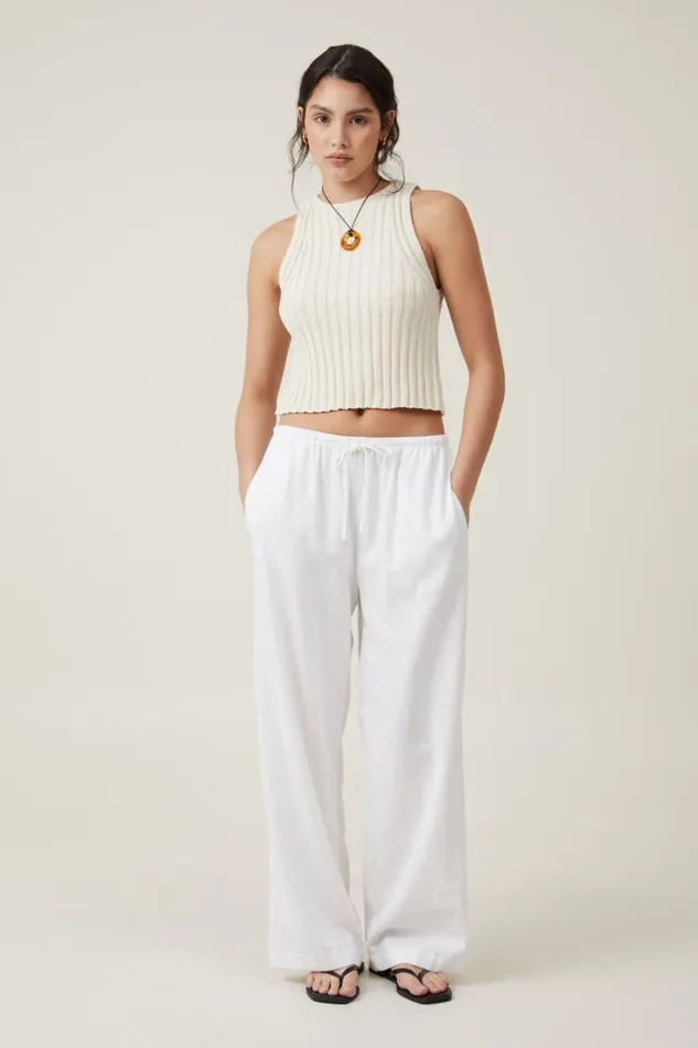 Float Your Boat Rib Knit Tank Ecru Women Cotton On Tops