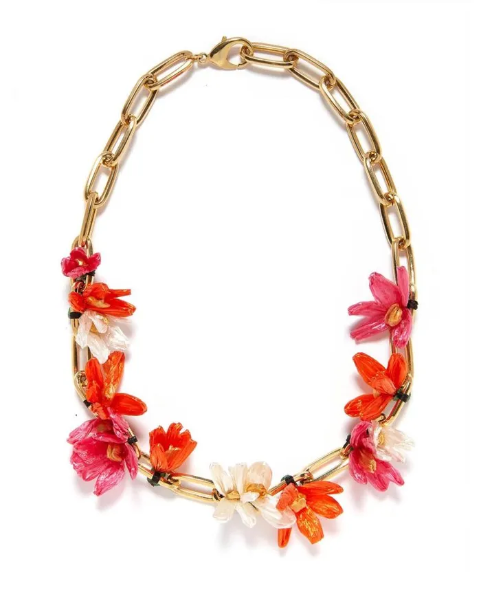 Flora Necklace Multicolor Rosaaranciobianco Women La Double J Jewelry