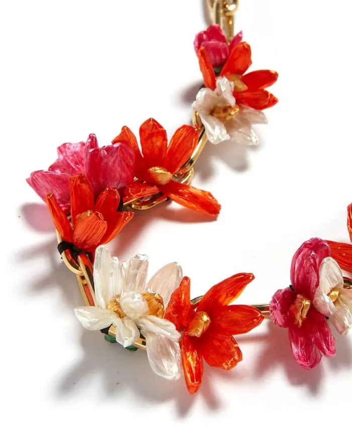 Flora Necklace Multicolor Rosaaranciobianco Women La Double J Jewelry Flora Necklace Multicolor Rosaaranciobianco Women La Double J Jewelry