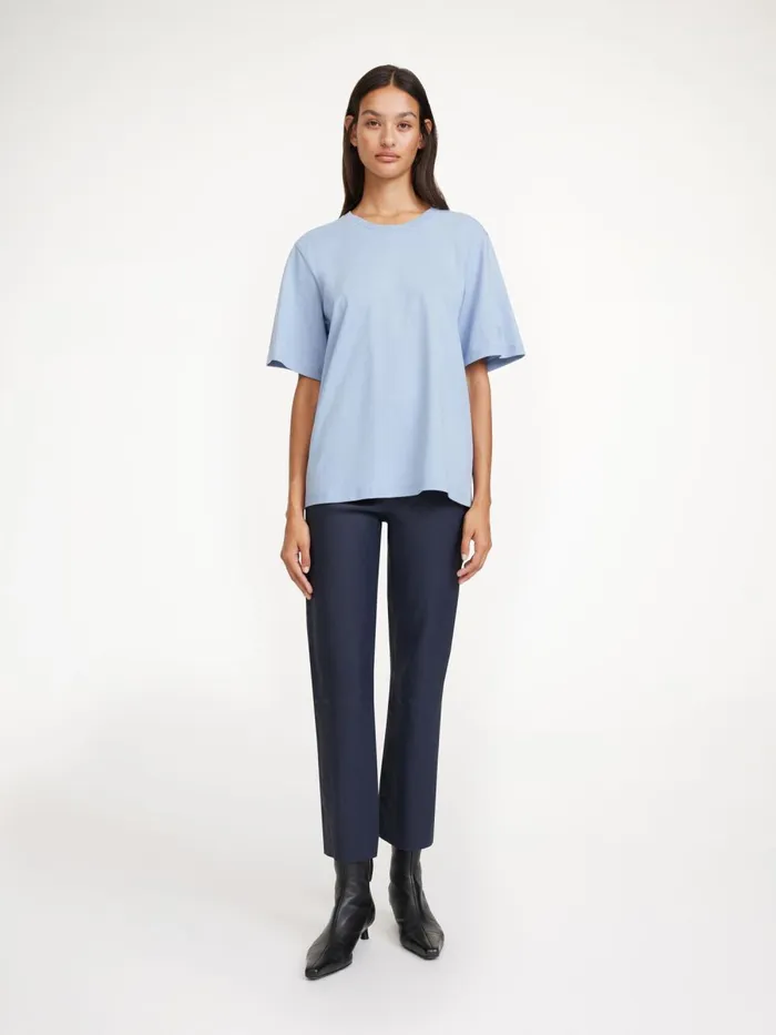 Florentina Leather Trousers Navy Blazer Women By Malene Birger Trousers