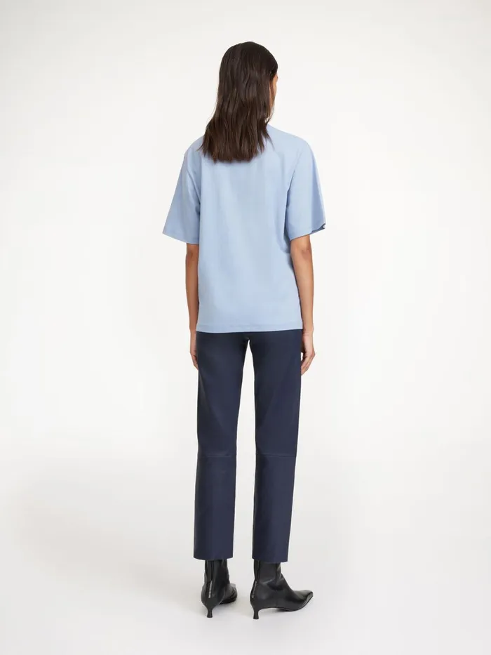 Florentina Leather Trousers Navy Blazer Women By Malene Birger Trousers