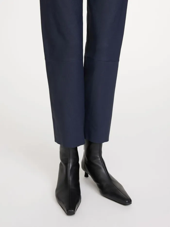 Florentina Leather Trousers Navy Blazer Women By Malene Birger Trousers