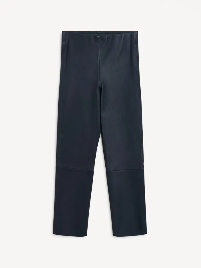 Florentina Leather Trousers Navy Blazer Women By Malene Birger Trousers