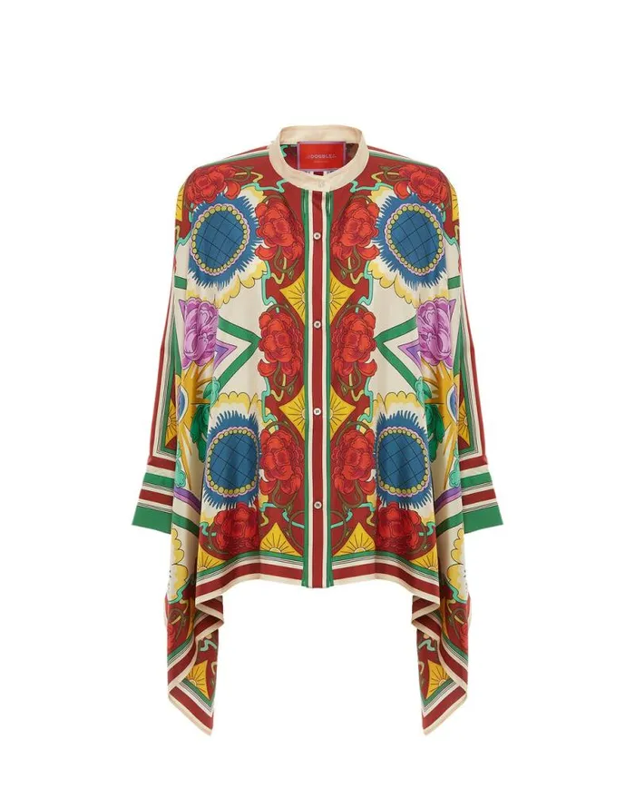 Foulard Shirt Placed Taormina Place Ivory Women La Double J Shirts and Tops Foulard Shirt Placed Taormina Place Ivory Women La Double J Shirts and Tops