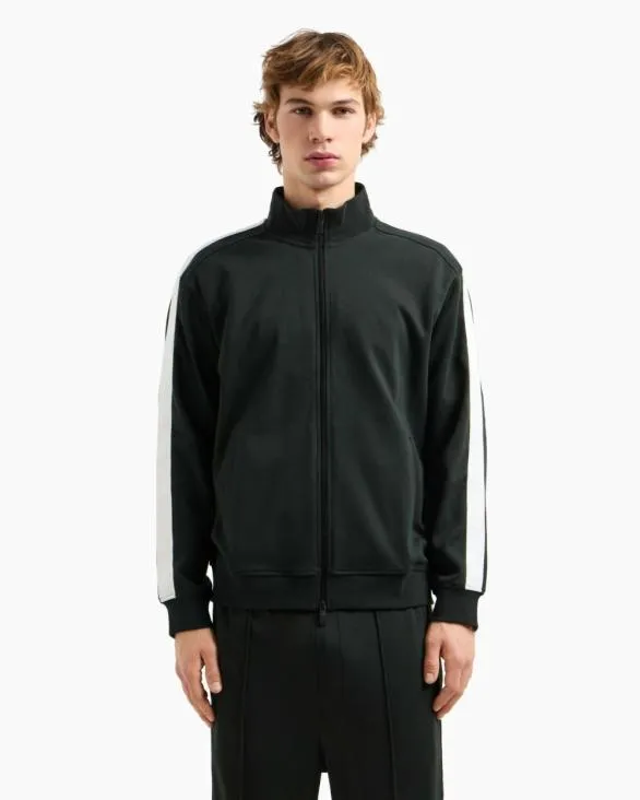 Full Zip Sweatshirt With Logo Bands Green Men Armani Matching Sets