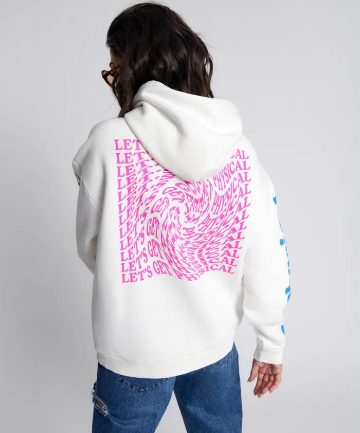 GET PHYSICAL OVERSIZED HOODY WHITE Women One Teaspoon Hoodies And Sweats GET PHYSICAL OVERSIZED HOODY WHITE Women One Teaspoon Hoodies And Sweats
