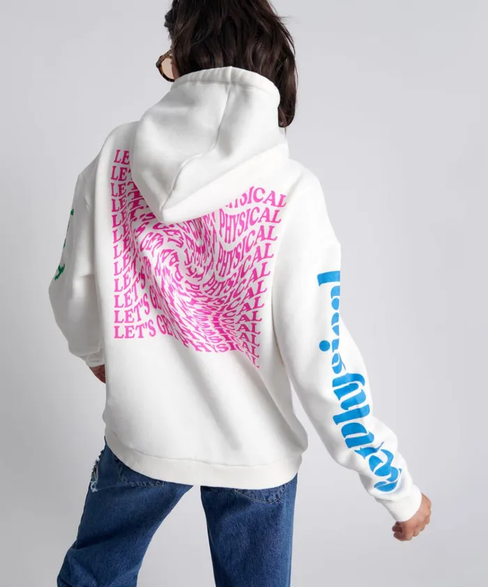 GET PHYSICAL OVERSIZED HOODY WHITE Women One Teaspoon Hoodies And Sweats GET PHYSICAL OVERSIZED HOODY WHITE Women One Teaspoon Hoodies And Sweats