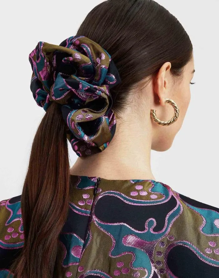 Giga Scrunchie Spritz Blue Petrol Women La Double J Hair Accessories Giga Scrunchie Spritz Blue Petrol Women La Double J Hair Accessories