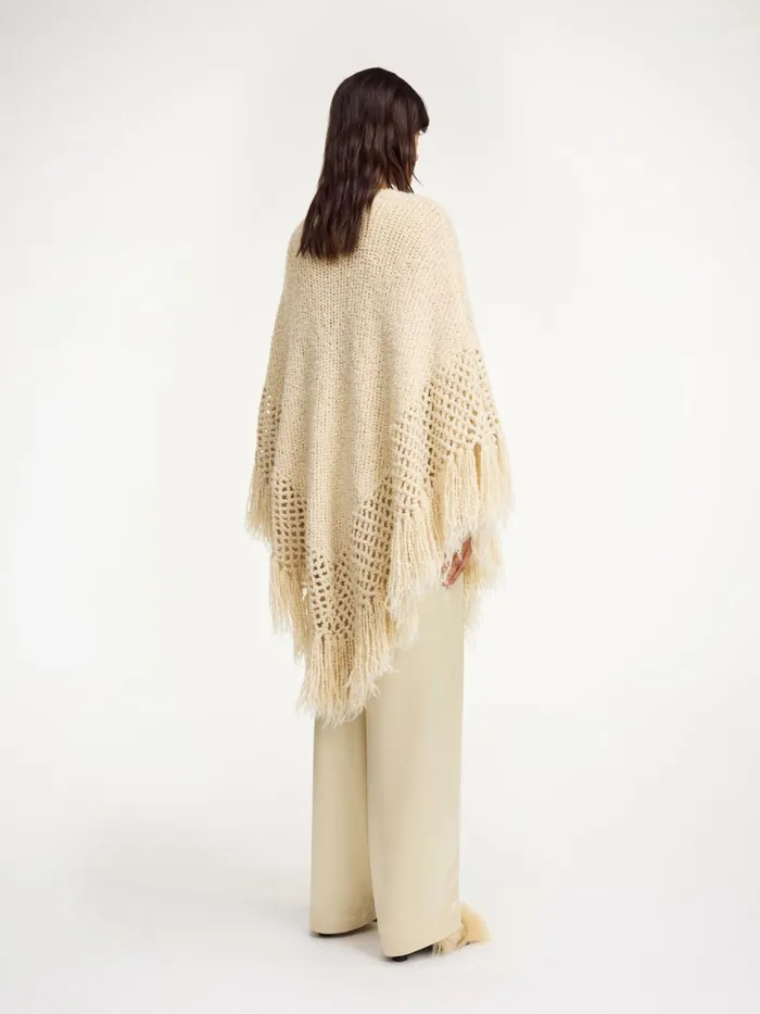 Gintana Poncho Oyster Gray Women By Malene Birger Coats and Jackets