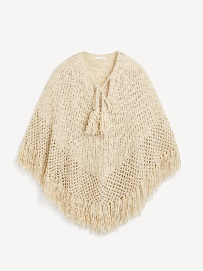 Gintana Poncho Oyster Gray Women By Malene Birger Coats and Jackets