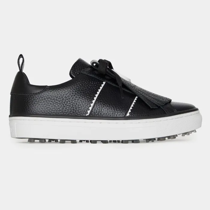 Golf Shoes Women GFORE DURF PEBBLE LEATHER KILTIE GOLF SHOE Onyx