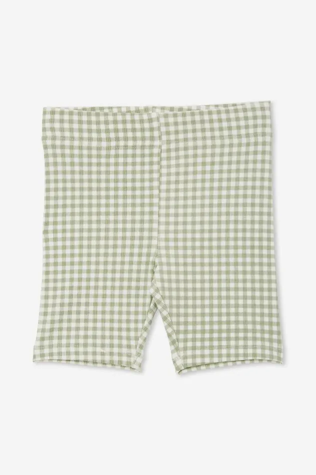 Hailey Bike Short Deep Sagegingham Girls Cotton On Shorts Skirts and Playsuits