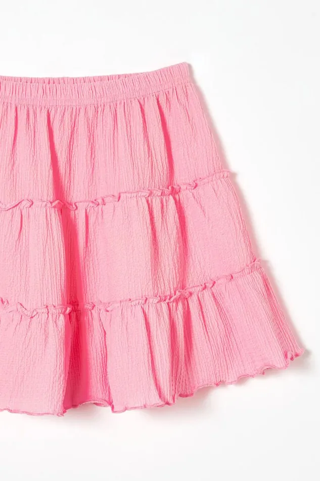 Hallie Tiered Skirt Cali Pink Girls Cotton On Shorts Skirts and Playsuits