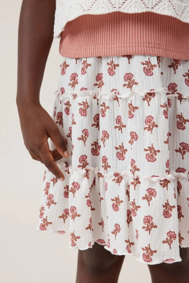 Hallie Tiered Skirt Vanillamaeve Flower Stamp Girls Cotton On Shorts Skirts and Playsuits Hallie Tiered Skirt Vanillamaeve Flower Stamp Girls Cotton On Shorts Skirts and Playsuits