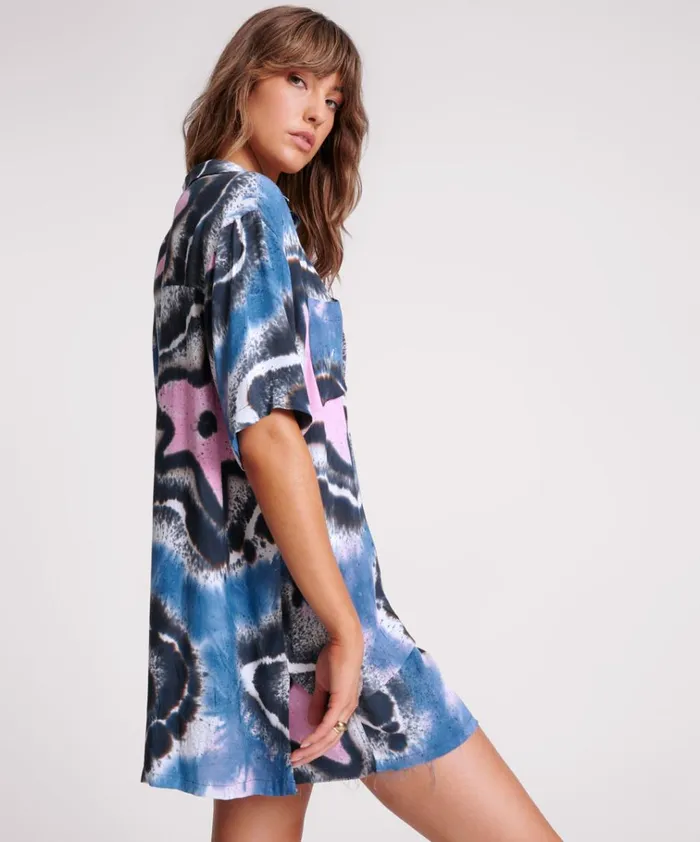 HAND PAINTED FLORAL SHORTS SLEEVE SHIRT Women One Teaspoon Shirts