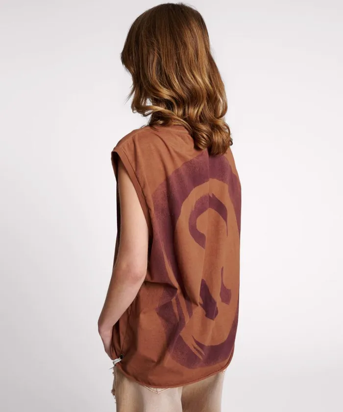 HAND SPRAYED SMILEY OVERSIZED TANK Women One Teaspoon Tops HAND SPRAYED SMILEY OVERSIZED TANK Women One Teaspoon Tops