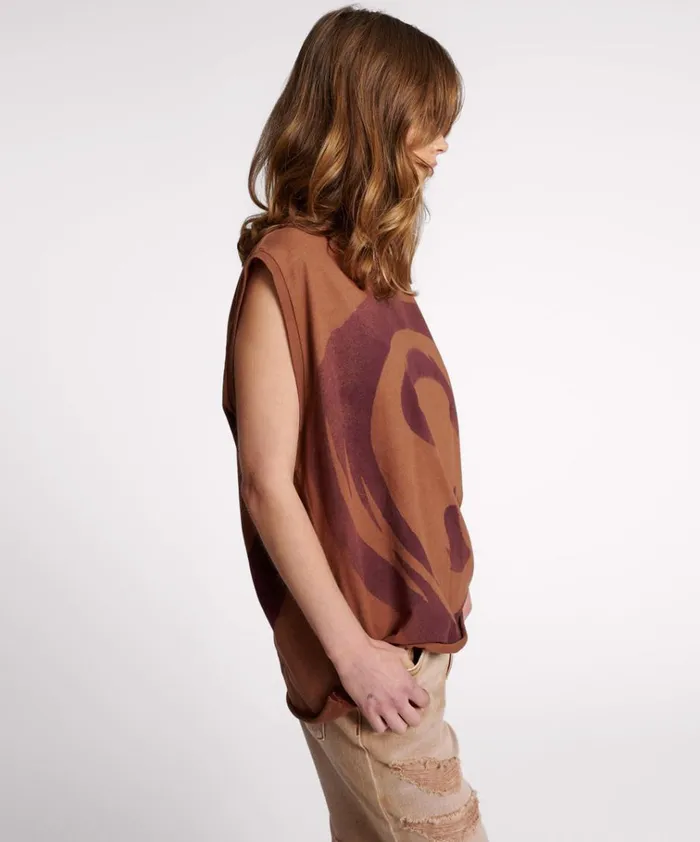 HAND SPRAYED SMILEY OVERSIZED TANK Women One Teaspoon Tops HAND SPRAYED SMILEY OVERSIZED TANK Women One Teaspoon Tops