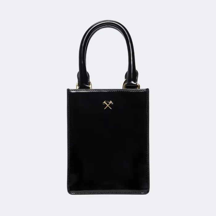 Handbags and Luggage Women GFORE Metal Tees Box Calf Leather Mini Tote Onyx