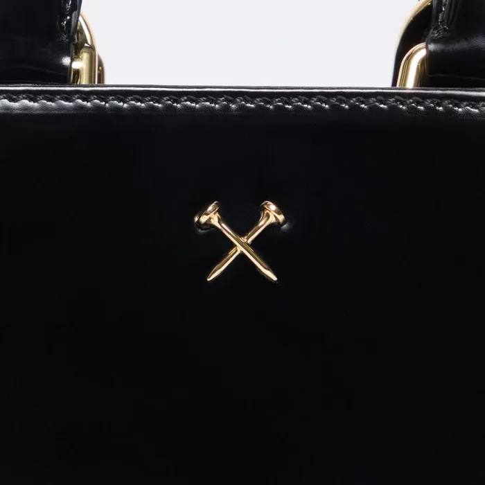 Handbags and Luggage Women GFORE Metal Tees Box Calf Leather Mini Tote Onyx Handbags and Luggage Women GFORE Metal Tees Box Calf Leather Mini Tote Onyx