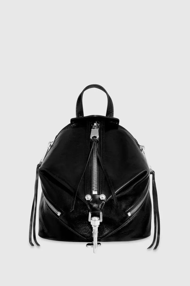 Handbags Backpacks Rebecca Minkoff Julian Zipped Medium Backpack Blacksilver