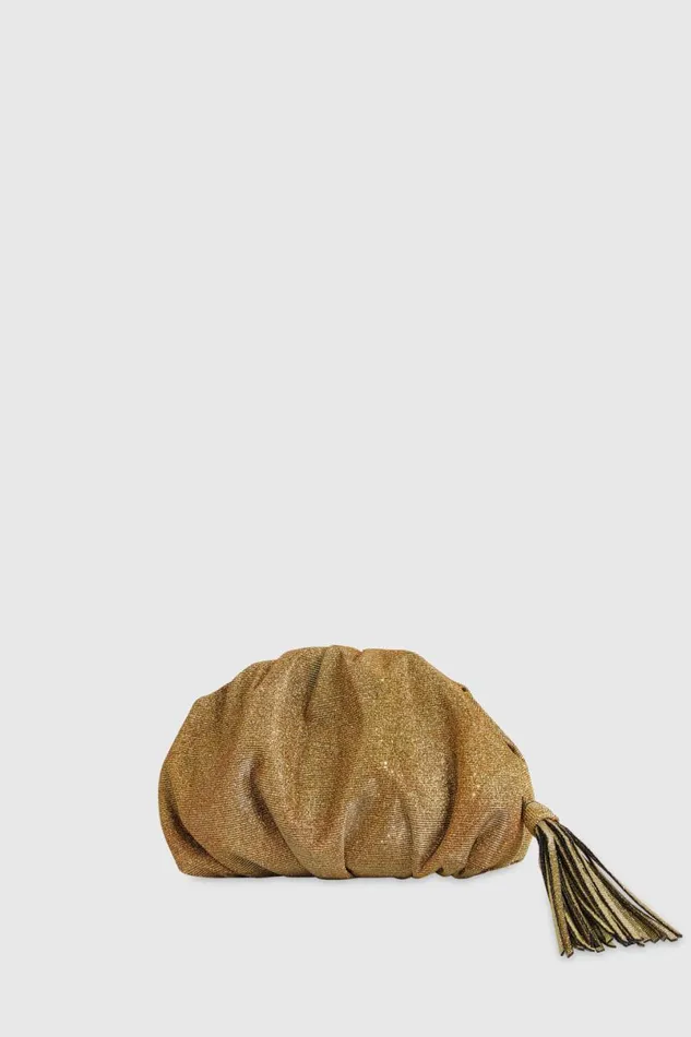 Handbags Clutches Rebecca Minkoff Ruched Clutch Goldantique Brass