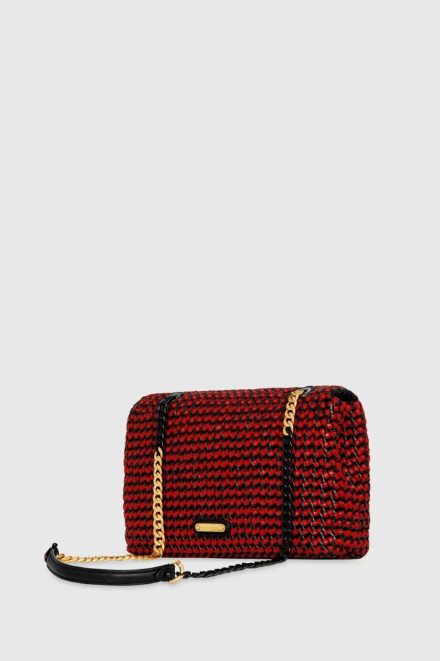 Handbags Crossbody Bags Rebecca Minkoff Edie Woven Medium Crossbody Blackchili Red Handbags Crossbody Bags Rebecca Minkoff Edie Woven Medium Crossbody Blackchili Red