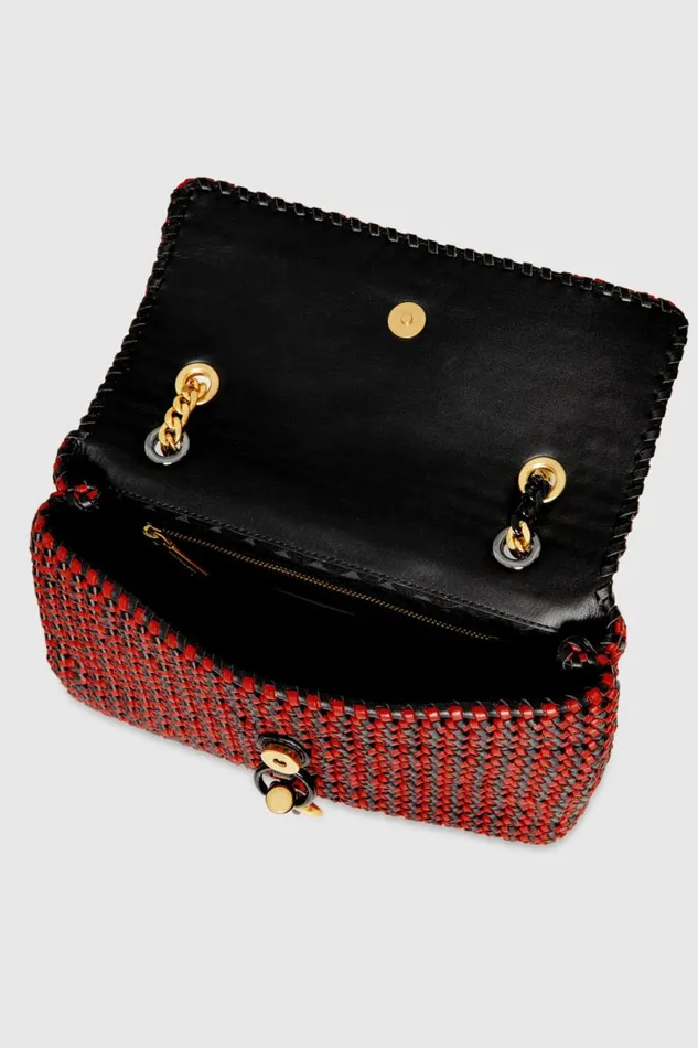 Handbags Crossbody Bags Rebecca Minkoff Edie Woven Medium Crossbody Blackchili Red Handbags Crossbody Bags Rebecca Minkoff Edie Woven Medium Crossbody Blackchili Red