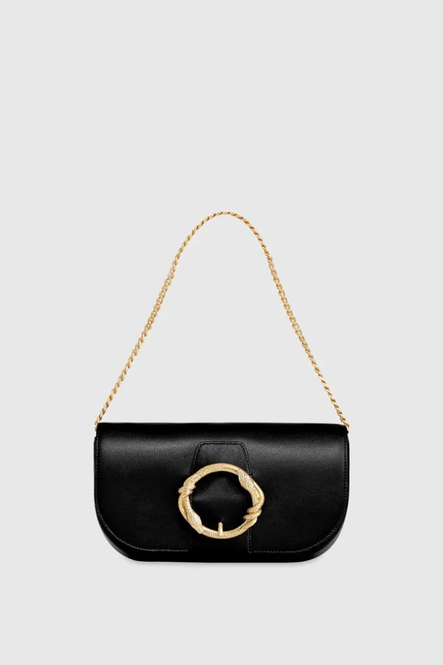Handbags Crossbody Bags Rebecca Minkoff Snake Ring Crossbody Blackantique Brass