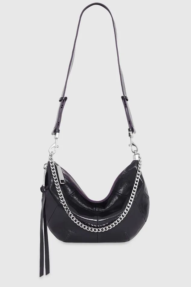 Handbags Crossbody Bags Rebecca Minkoff Zip Around Crossbody Dark Auberginesilver