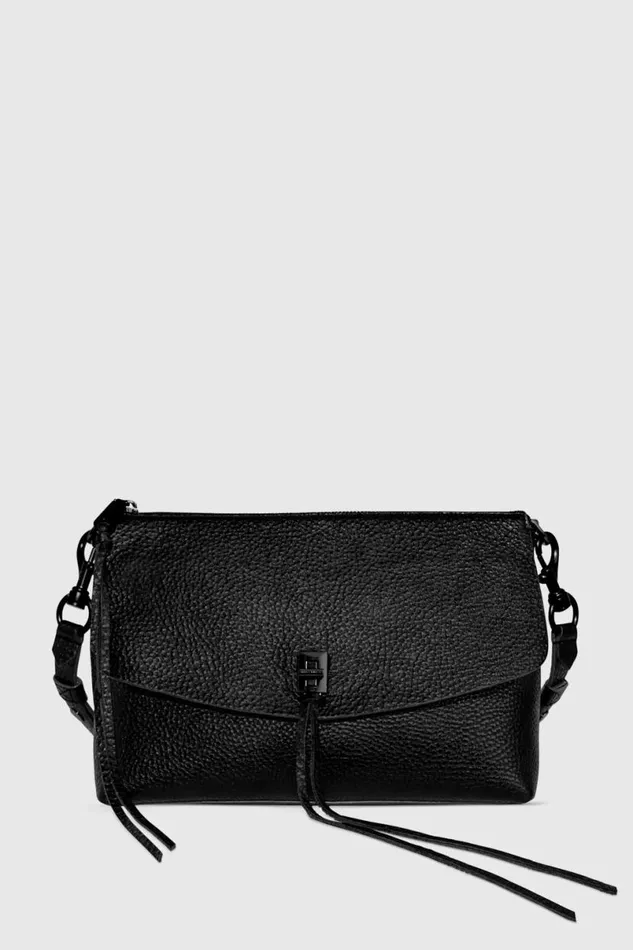 Handbags Shoulder Bags Rebecca Minkoff Darren Top Zip Shoulder Bag Blackblack Shellac