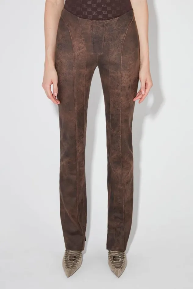 Harley Cracked Faux Leather Trousers Brown Women MISBHV Trousers