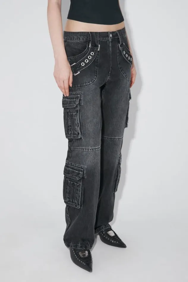 Harness Strap Cargo Trousers Black Women MISBHV Trousers