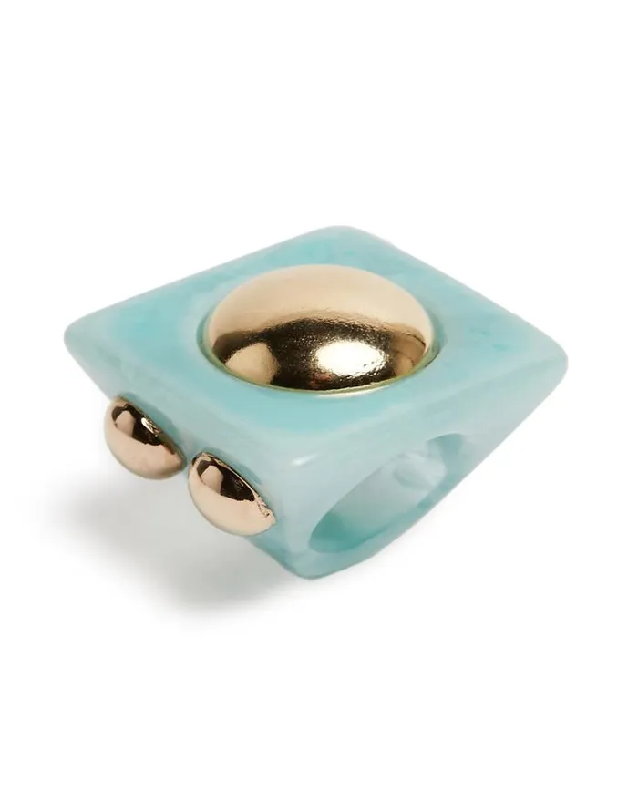 Hathor Square Ring Light Blue Women La Double J Jewelry Hathor Square Ring Light Blue Women La Double J Jewelry