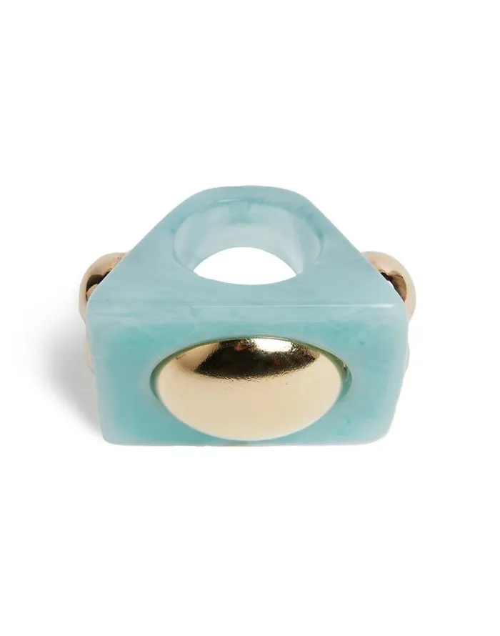 Hathor Square Ring Light Blue Women La Double J Jewelry Hathor Square Ring Light Blue Women La Double J Jewelry