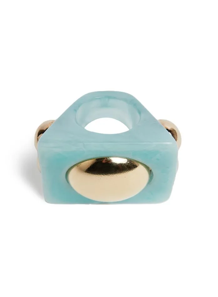 Hathor Square Ring Light Blue Women La Double J Jewelry Hathor Square Ring Light Blue Women La Double J Jewelry