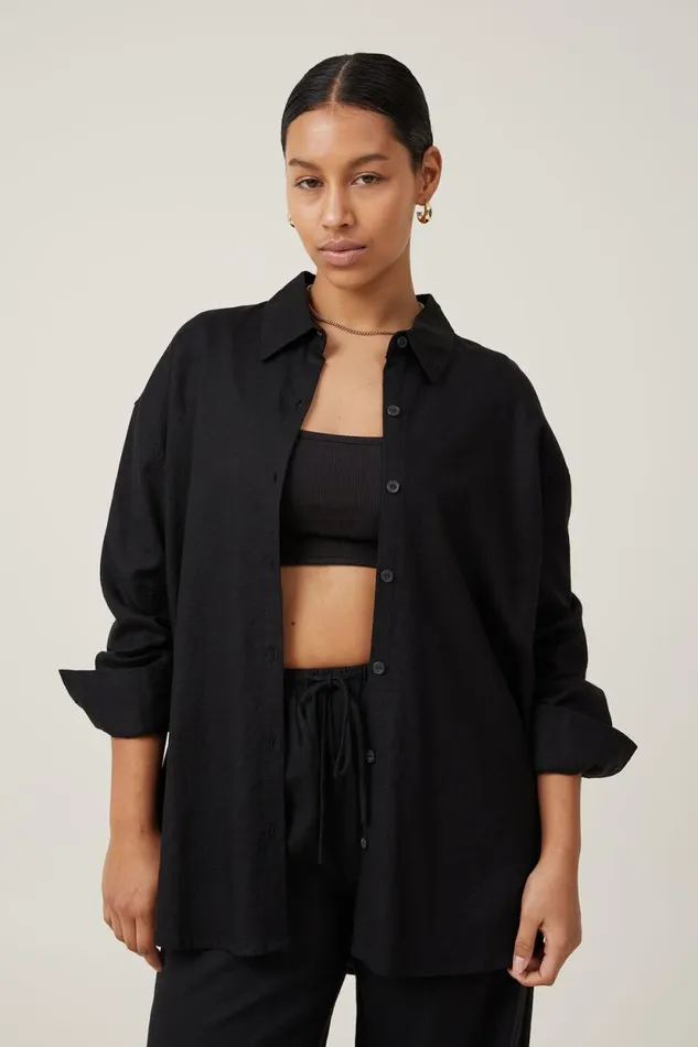 Haven Long Sleeve Shirt Black Women Cotton On Tops