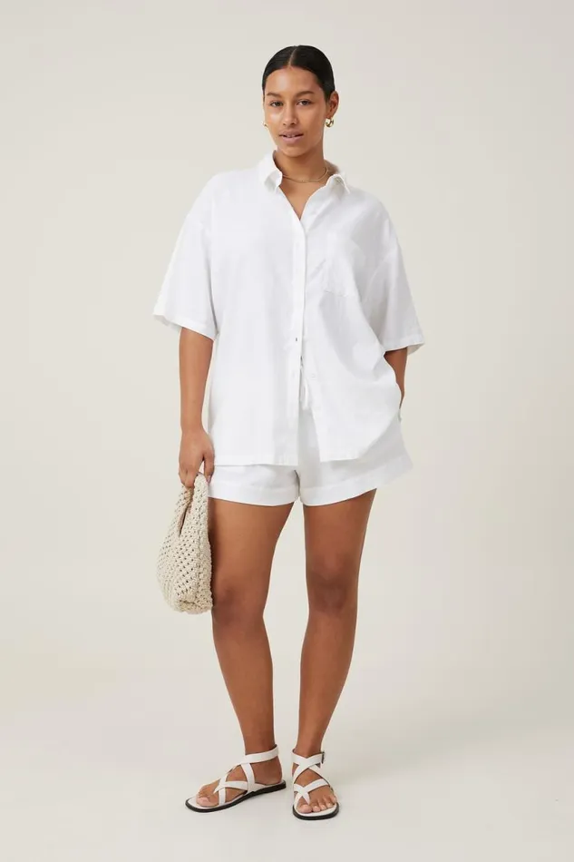 Haven Short Sleeve Shirt White Women Cotton On Tops