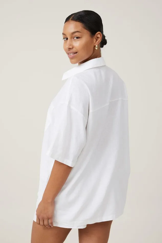 Haven Short Sleeve Shirt White Women Cotton On Tops