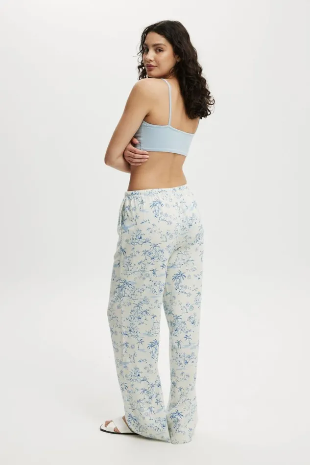 Haven Wide Leg Pant Tropical Toileblue Women Cotton On Pants